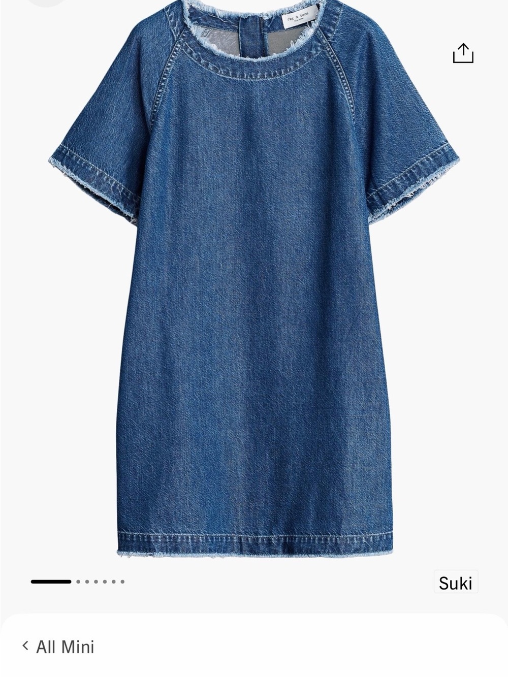 rag & bone Denim Shift Mini Dress in Medium Blue